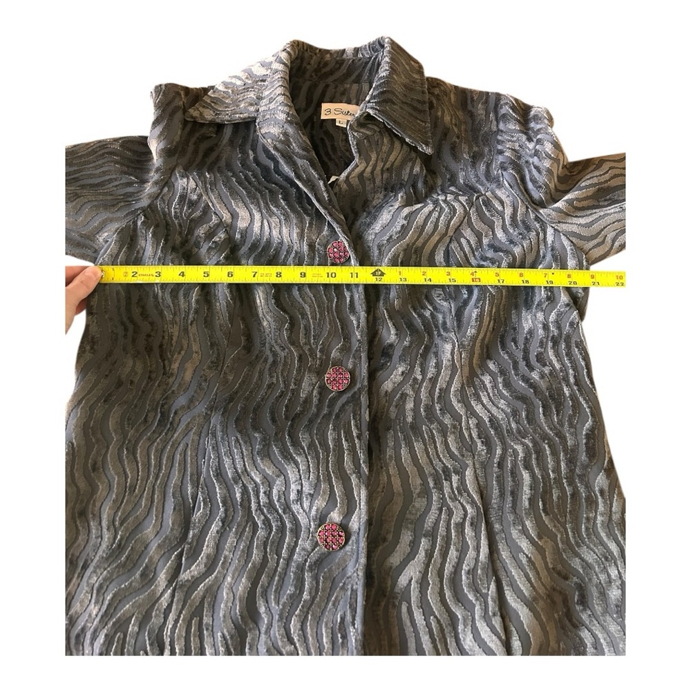 3 Sisters animal print jacket pink stone buttons Size Large - Picture 6 of 10
